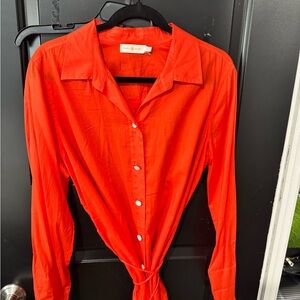 Tory Burch Orange Button-Down Shirt NWT